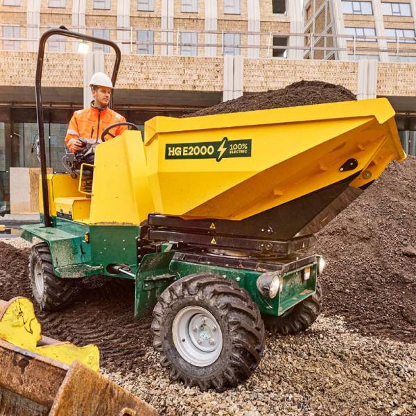 Verhuur minidumper van HG Machines model E2000 voordelig bij Vrijdag Trading