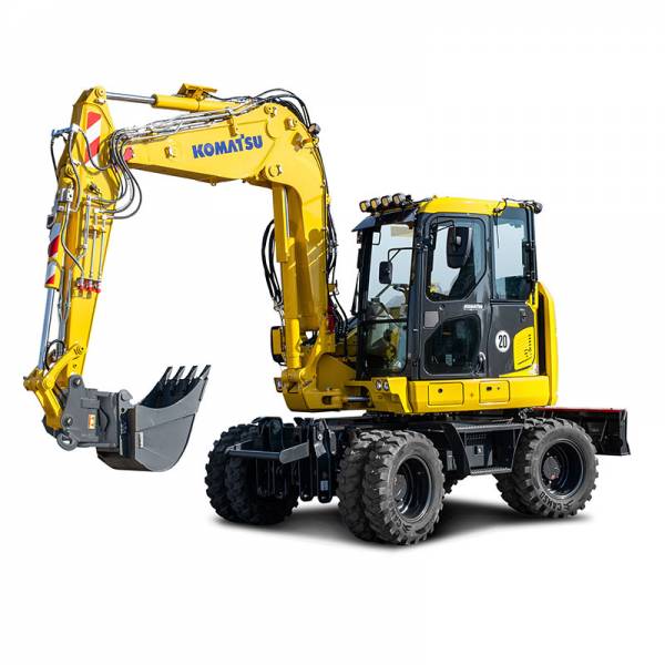 Verhuur midi-graafmachine van Komatsu PW98MR-11 voordelig bij Vrijdag Trading